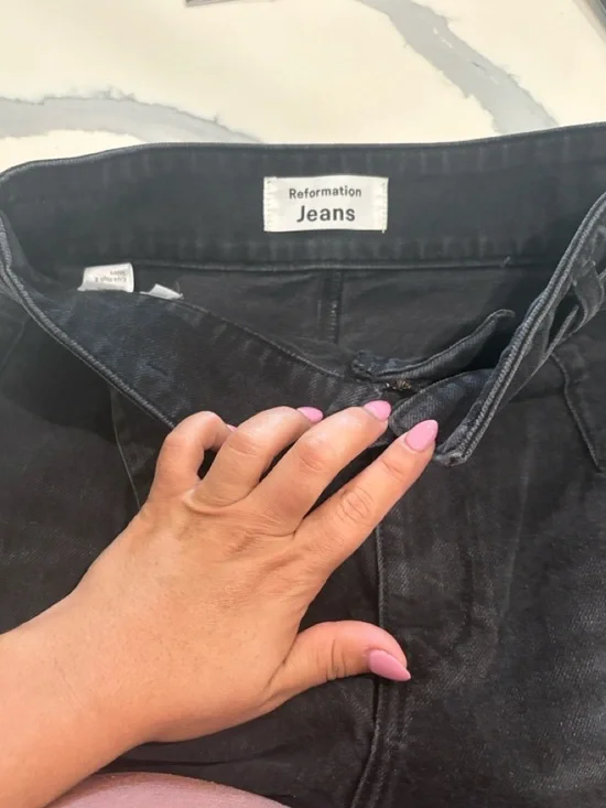 Reformation Black Washed Straight Jeans - Picture 2 of 5